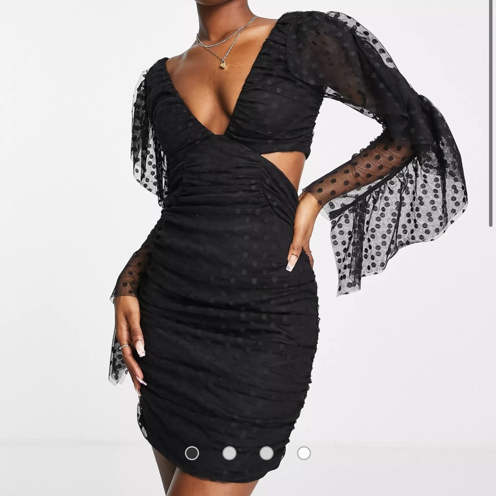 ASOS Cutout Frill Sleeve Dress